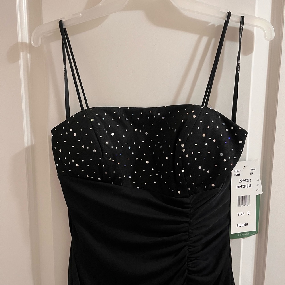 JCPenney Black Homecoming Dress with Sparkling Accents